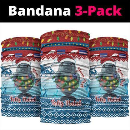 Personalised Cape Verde Christmas Neck Gaiter Manatee Feliz Natal LT15