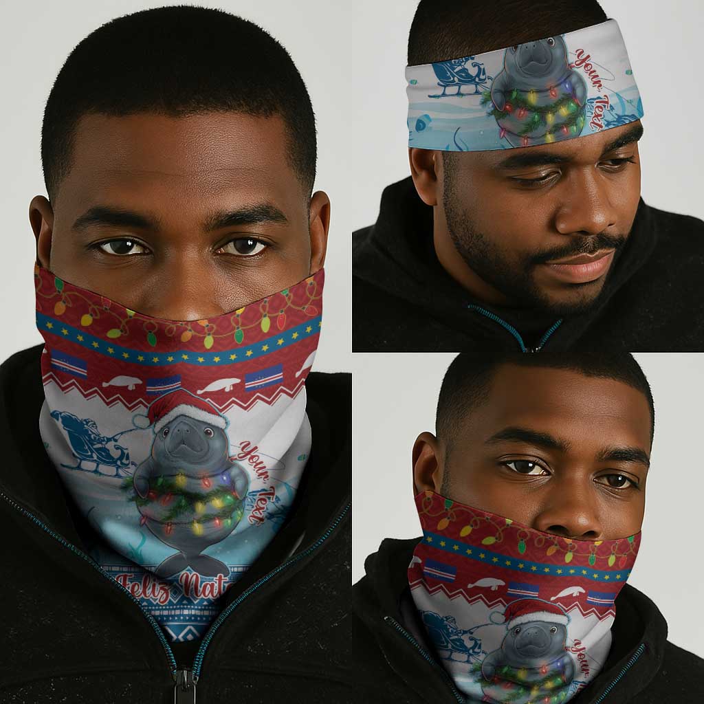Personalised Cape Verde Christmas Neck Gaiter Manatee Feliz Natal LT15