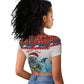 Personalised Cape Verde Christmas Raglan Cropped T shirt Manatee Feliz Natal