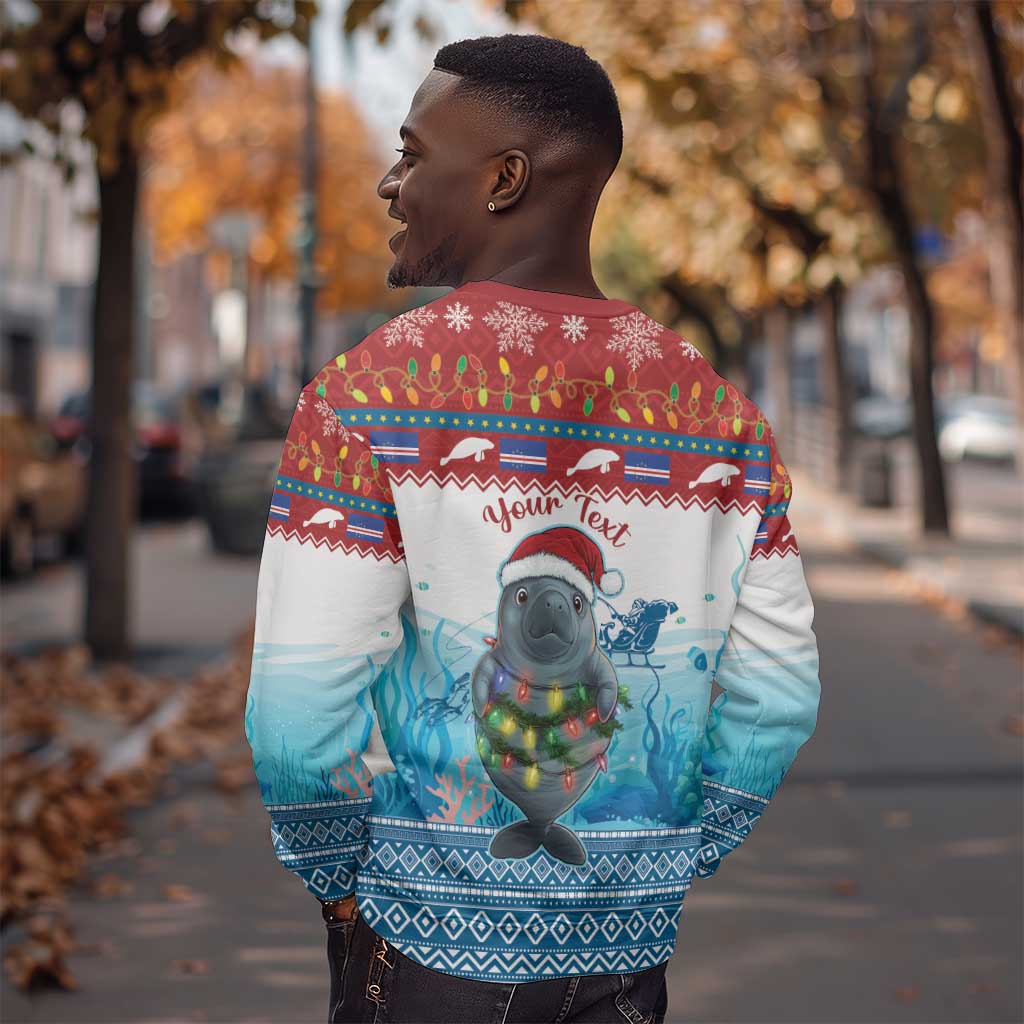 Personalised Cape Verde Christmas Sweatshirt Manatee Feliz Natal