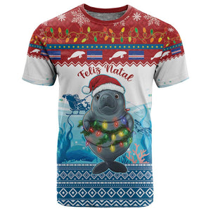 Personalised Cape Verde Christmas T shirt Manatee Feliz Natal