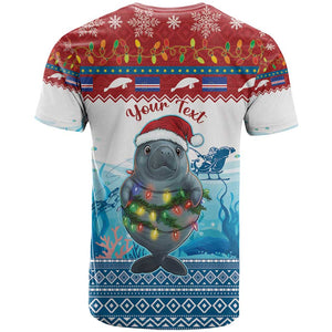Personalised Cape Verde Christmas T shirt Manatee Feliz Natal
