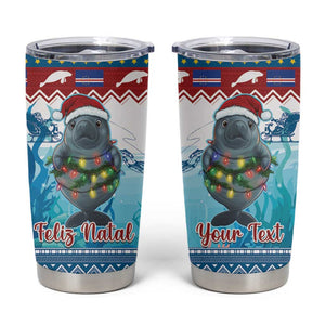 Personalised Cape Verde Christmas Tumbler Cup Manatee Feliz Natal