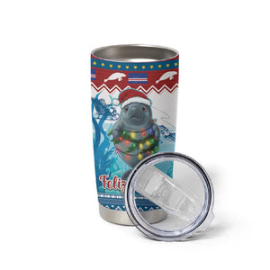 Personalised Cape Verde Christmas Tumbler Cup Manatee Feliz Natal
