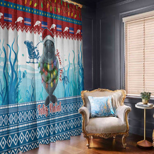 Personalised Cape Verde Christmas Window Curtain Manatee Feliz Natal