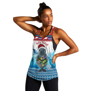 Personalised Cape Verde Christmas Women Racerback Tank Manatee Feliz Natal