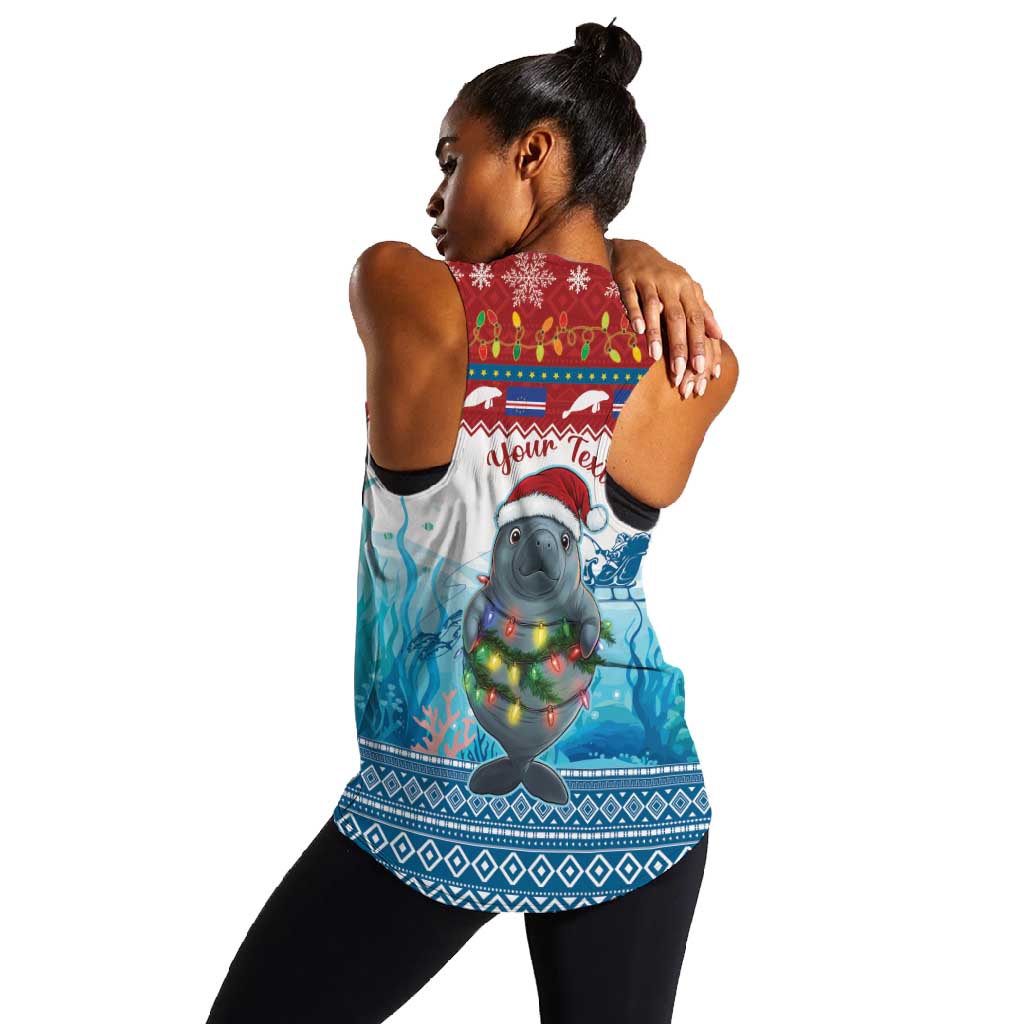 Personalised Cape Verde Christmas Women Racerback Tank Manatee Feliz Natal
