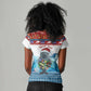 Personalised Cape Verde Christmas Women V-Neck T-Shirt Manatee Feliz Natal