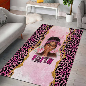 Black Her Story Area Rug Faith Pink Leopard - African Pride