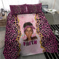 Black Her Story Bedding Set Faith Pink Leopard - African Pride