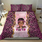 Black Her Story Bedding Set Faith Pink Leopard - African Pride