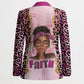 Black Her Story Blazer Faith Pink Leopard - African Pride