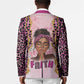Black Her Story Blazer Faith Pink Leopard - African Pride