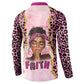 Black Her Story Button Sweatshirt Faith Pink Leopard