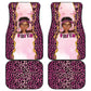 Black Her Story Car Mats Faith Pink Leopard - African Pride