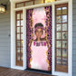 Black Her Story Door Cover Faith Pink Leopard - African Pride
