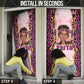 Black Her Story Door Cover Faith Pink Leopard - African Pride