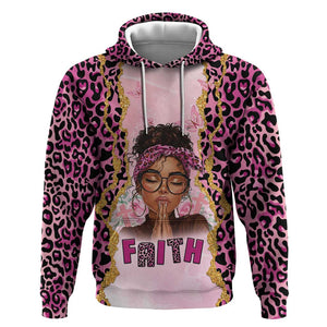 Black Her Story Hoodie Faith Pink Leopard - African Pride