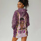 Black Her Story Hoodie Dress Faith Pink Leopard - African Pride