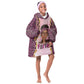 Black Her Story Kid Wearable Blanket Hoodie Faith Pink Leopard - African Pride