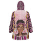 Black Her Story Kid Wearable Blanket Hoodie Faith Pink Leopard - African Pride