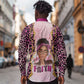 Black Her Story Long Sleeve Button Shirt Faith Pink Leopard - African Pride