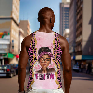 Black Her Story Men Tank Top Faith Pink Leopard - African Pride