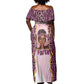 Black Her Story Off Shoulder Maxi Dress Faith Pink Leopard - African Pride