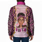 Black Her Story Padded Jacket Faith Pink Leopard - African Pride