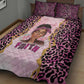 Black Her Story Quilt Bed Set Faith Pink Leopard - African Pride