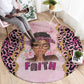 Black Her Story Round Carpet Faith Pink Leopard - African Pride