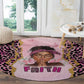 Black Her Story Round Carpet Faith Pink Leopard - African Pride