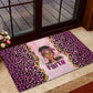 Black Her Story Rubber Doormat Faith Pink Leopard - African Pride