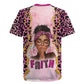 Black Her Story Rugby Jersey Faith Pink Leopard - African Pride