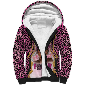 Black Her Story Sherpa Hoodie Faith Pink Leopard - African Pride