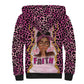 Black Her Story Sherpa Hoodie Faith Pink Leopard - African Pride