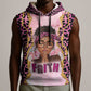 Black Her Story Sleeveless Hoodie Faith Pink Leopard - African Pride