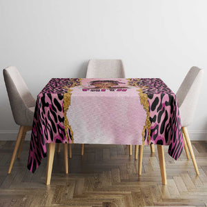 Black Her Story Tablecloth Faith Pink Leopard - African Pride