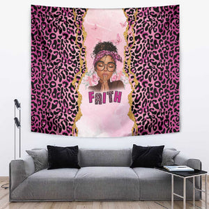 Black Her Story Tapestry Faith Pink Leopard - African Pride