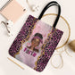 Black Her Story Tote Bag Faith Pink Leopard - African Pride