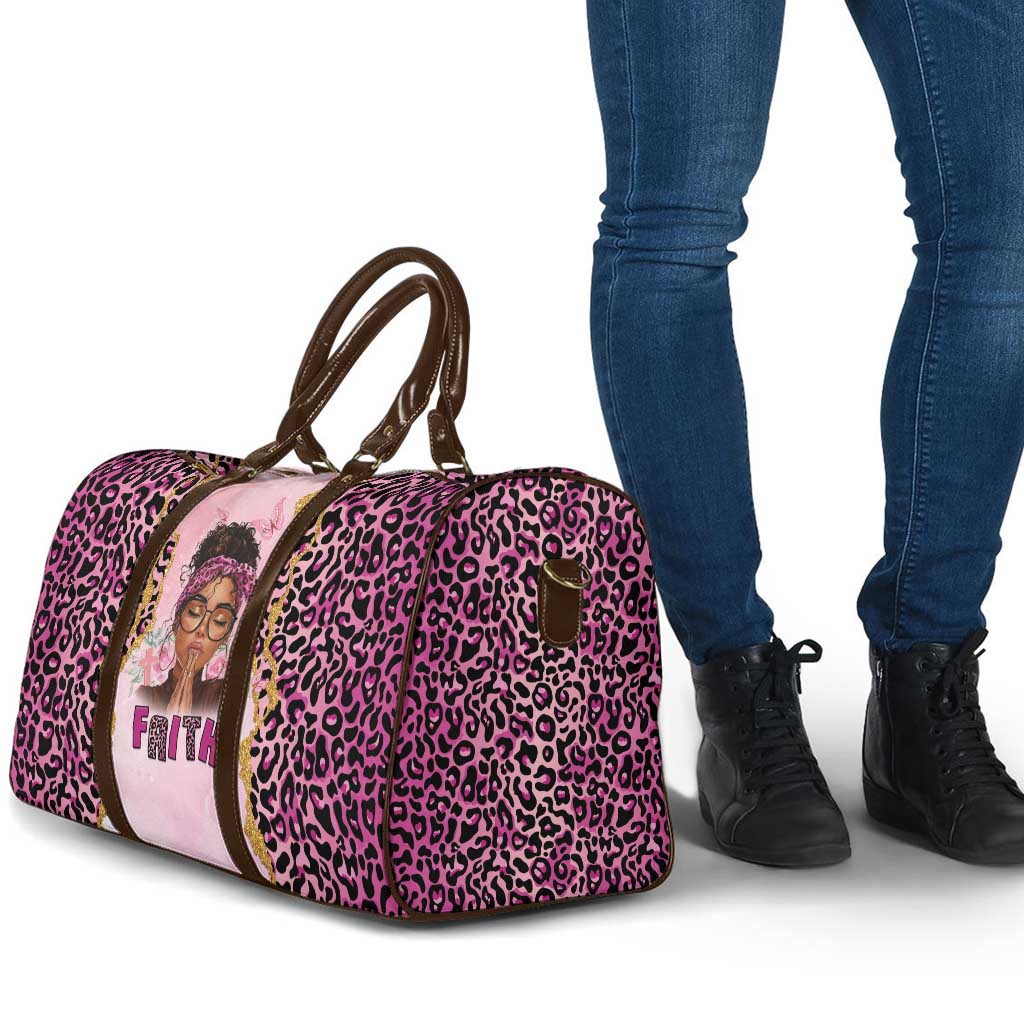 Black Her Story Travel Bag Faith Pink Leopard - African Pride