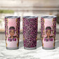 Black Her Story Tumbler Cup Faith Pink Leopard - African Pride