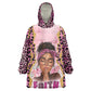 Black Her Story Wearable Blanket Hoodie Faith Pink Leopard - African Pride