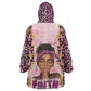Black Her Story Wearable Blanket Hoodie Faith Pink Leopard - African Pride