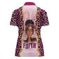 Black Her Story Women Polo Shirt Faith Pink Leopard - African Pride