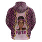 Black Her Story Zip Hoodie Faith Pink Leopard - African Pride