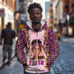 Black Her Story Zip Hoodie Faith Pink Leopard - African Pride