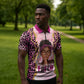 Black Her Story Zipper Polo Shirt Faith Pink Leopard - African Pride