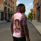 Black Her Story Zipper Polo Shirt Faith Pink Leopard - African Pride