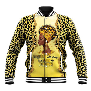 Black Her Story Baseball Jacket A Queen Turns Pain Into Power - African Pride
